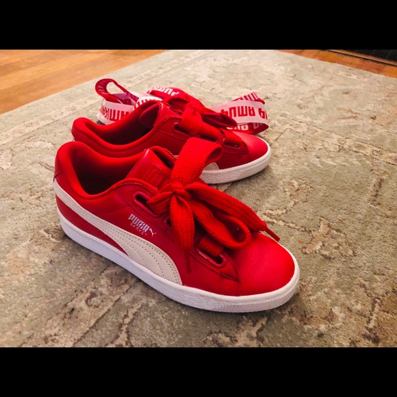 Puma Shoes | Red Basket Heart 65 | Poshmark